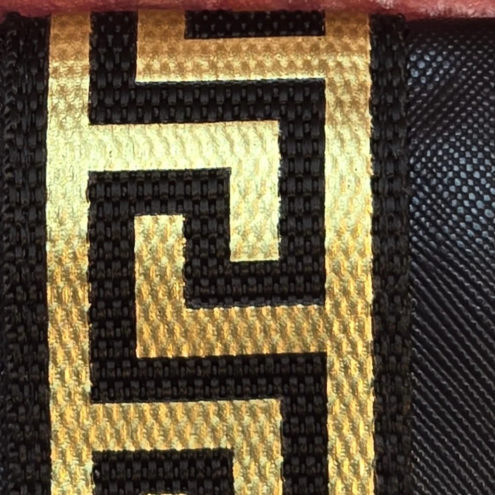 Versace Fragrances Black Gold Greek Key Cosmetic Pouch Toiletry Travel Bag